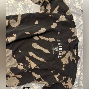 Handmade Bleach Dyed Raiders Crewneck Sweatshirt - Black & Tan
